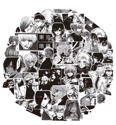 Naklejki winylowe Wlepy Tokyo Ghul Anime Manga 70 sztuk