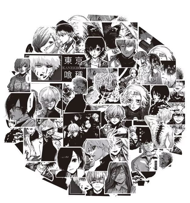 Naklejki winylowe Wlepy Tokyo Ghul Anime Manga 70 sztuk