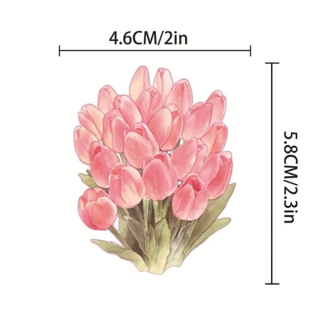 Naklejki winylowe Wlepy Rózowo-Zielone Aesthetic Bullet Journal 50 sztuk