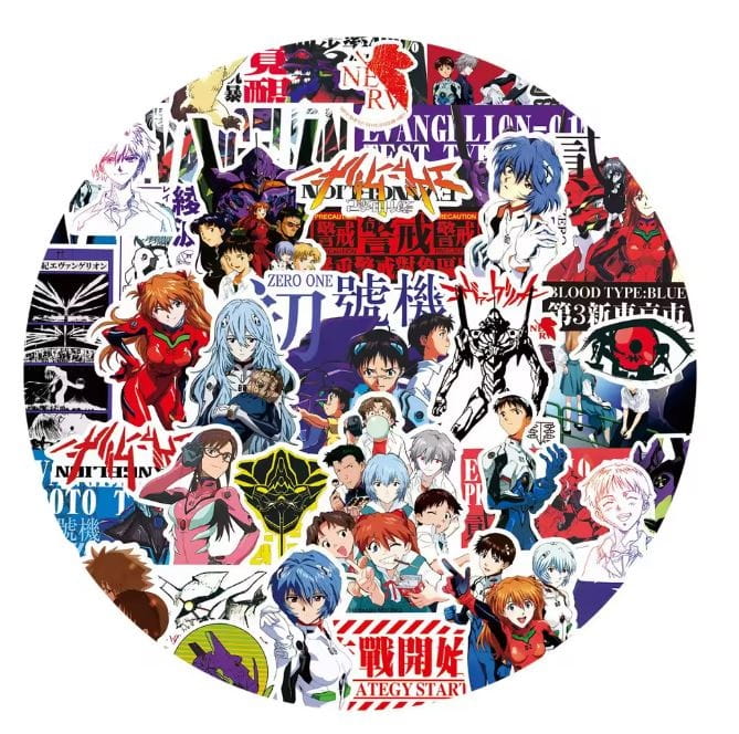 Naklejki winylowe Wlepy Neon Genesis Evangelion NGE Anime Manga 75 sztuk