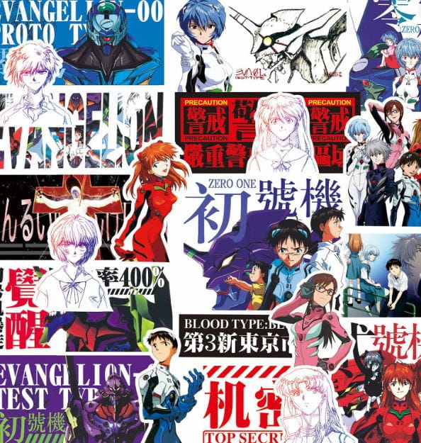 Naklejki winylowe Wlepy Neon Genesis Evangelion NGE Anime Manga 75 sztuk
