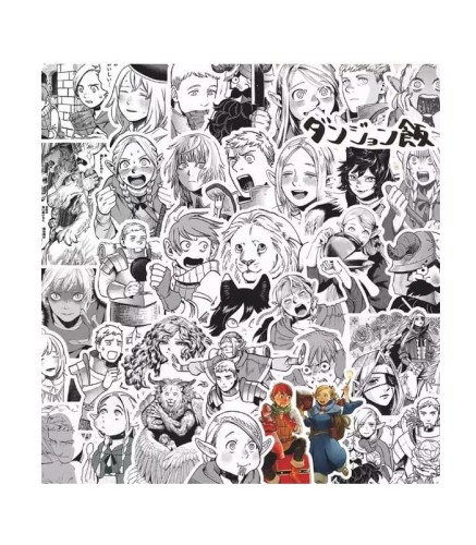Naklejki winylowe Wlepy Delicious in Dungeon Meshi 70 sztuk