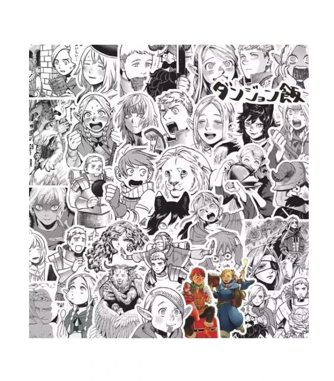 Naklejki winylowe Wlepy Delicious in Dungeon Meshi 70 sztuk