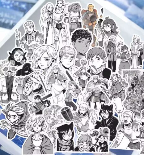 Naklejki winylowe Wlepy Delicious in Dungeon Meshi 70 sztuk