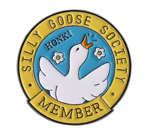 Przypinka emaliowana metalowa PIN Gęś Gąska Silly Goose Society