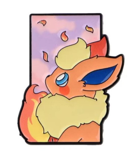 Przypinka emaliowana metalowa PIN Flareon ognista ewolucja Pokemon