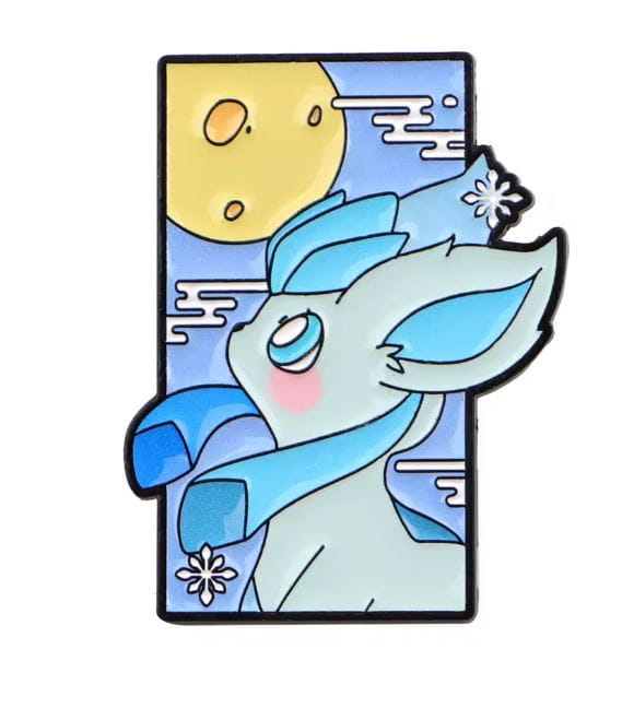 Przypinka emaliowana metalowa PIN Glaceon lodowa ewolucja Pokemon