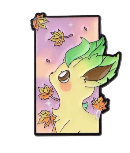 Przypinka emaliowana metalowa PIN Leafeon trawiasta ewolucja Pokemon