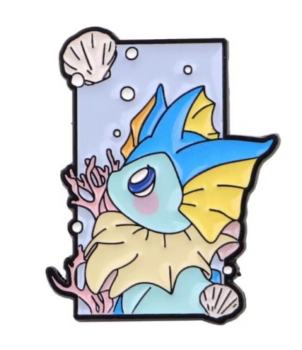 Przypinka emaliowana metalowa PIN Vaporeon wodna ewolucja Pokemon