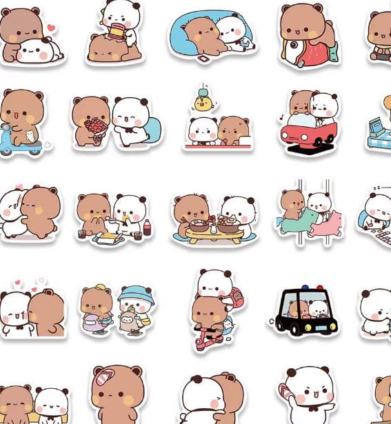 Naklejki winylowe Wlepy Bubu i Dudu 50 sztuk Stickerbomb