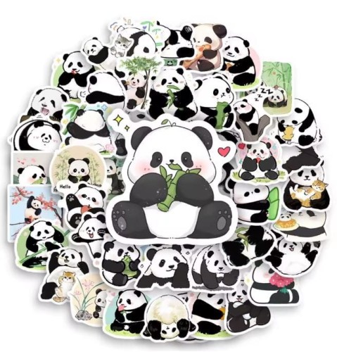 Naklejki winylowe Wlepy Kreskówkowa Panda 100 sztuk Stickerbomb
