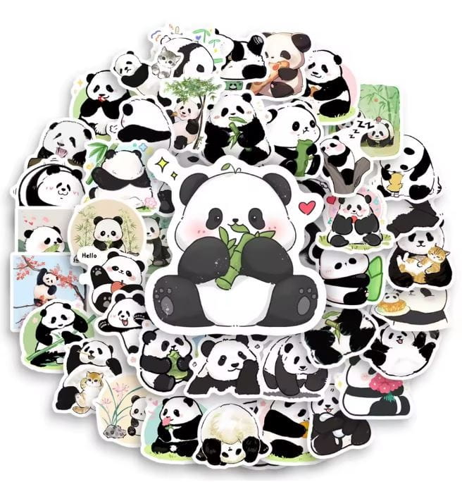 Naklejki winylowe Wlepy Kreskówkowa Panda 100 sztuk Stickerbomb