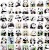 Naklejki winylowe Wlepy Kreskówkowa Panda 100 sztuk Stickerbomb