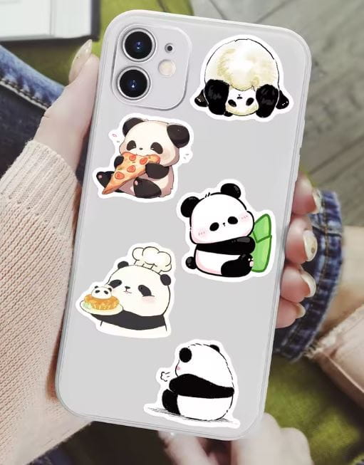 Naklejki winylowe Wlepy Kreskówkowa Panda 100 sztuk Stickerbomb
