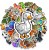Naklejki winylowe Wlepy Pikselowe Zwierzęta 50 sztuk Stickerbomb