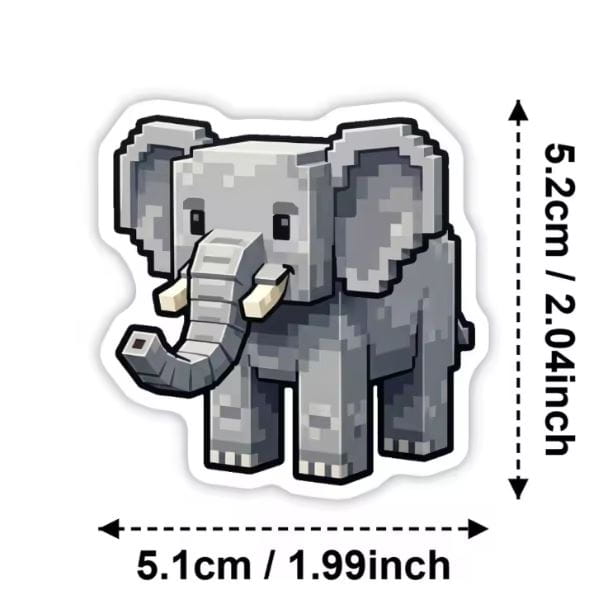 Naklejki winylowe Wlepy Pikselowe Zwierzęta 50 sztuk Stickerbomb