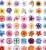 Naklejki winylowe Wlepy Kolorowe kwiaty MIX 50 sztuk Stickerbomb