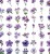 Naklejki winylowe Wlepy Fioletowe kwiaty MIX 50 sztuk Stickerbomb