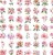 Naklejki winylowe Wlepy Rózowe kwiaty MIX 50 sztuk Stickerbomb