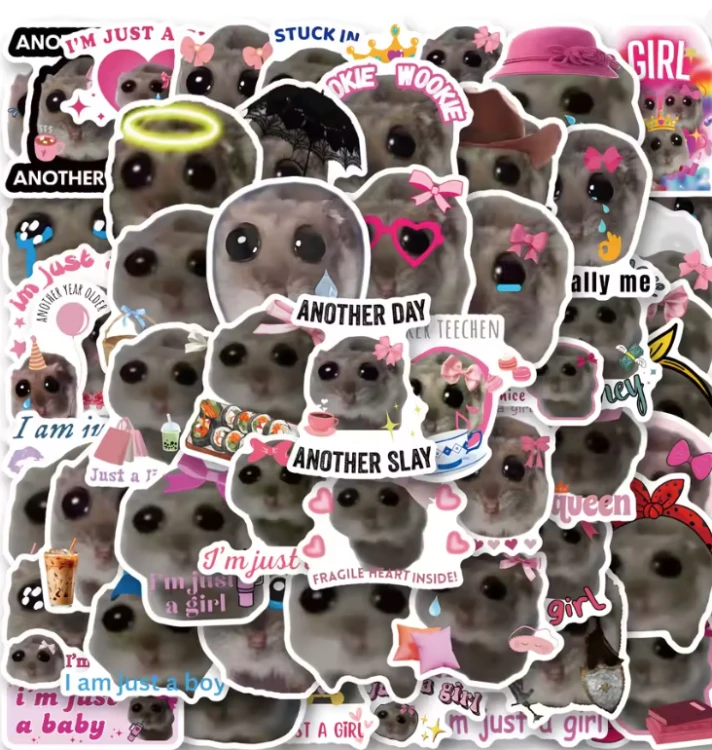 Naklejki winylowe Wlepy Chomiki I'm just girl Memy 50 szt STICKERBOMB