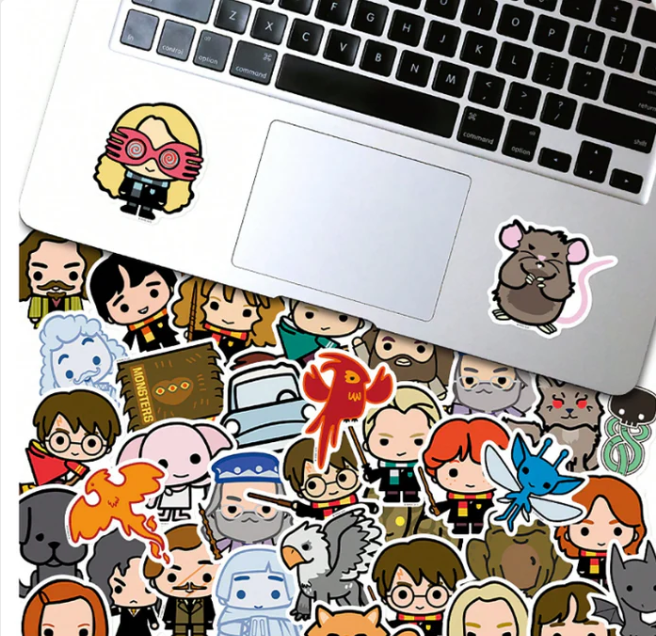 Naklejki winylowe Wlepy Harry Potter Hogwart Chibi 50 szt STICKERBOMB
