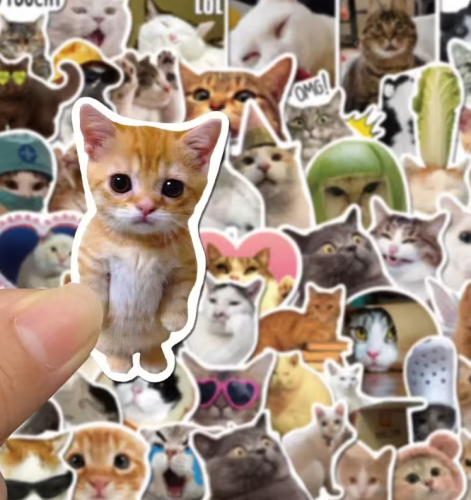 Naklejki Wlepy Śmieszne Zwierzęta Koty Psy 100 szt STICKERBOMB