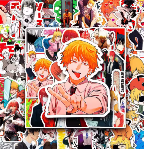 Naklejki Winyl Wlepy Chainsaw Man Denji Makima Reze 50szt STICKERBOMB
