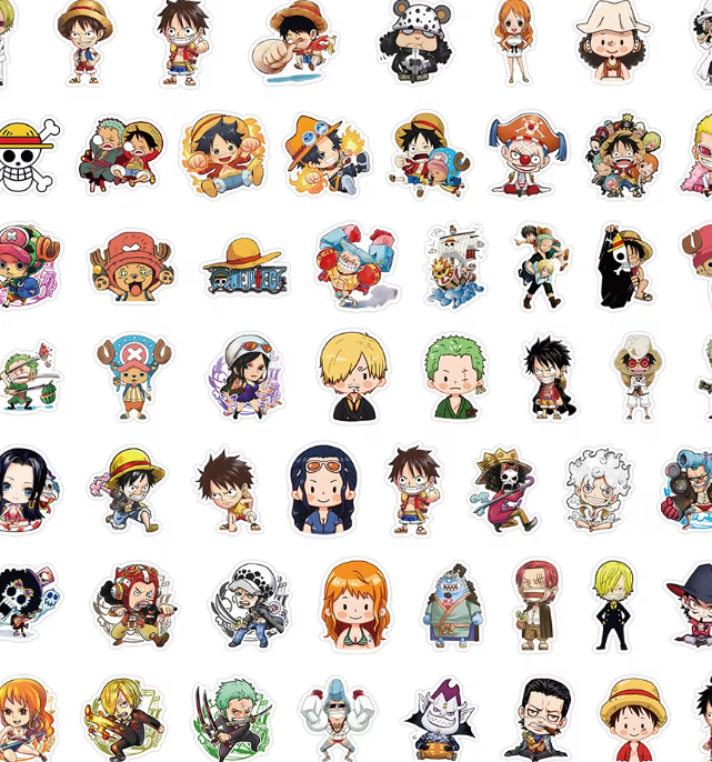 Naklejki winylowe Wlepy One Piece Anime Manga Luffy 50 szt STICKERBOMB