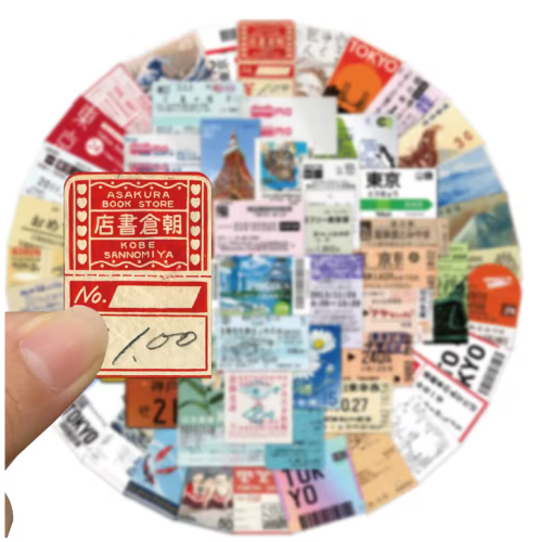 Naklejki Wlepy Bilety Tokio Japonia 60 szt STICKERBOMB