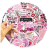 Naklejki winylowe Wlepy Różowe Lata 2000 50 szt STICKERBOMB