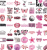 Naklejki winylowe Wlepy Różowe Lata 2000 50 szt STICKERBOMB