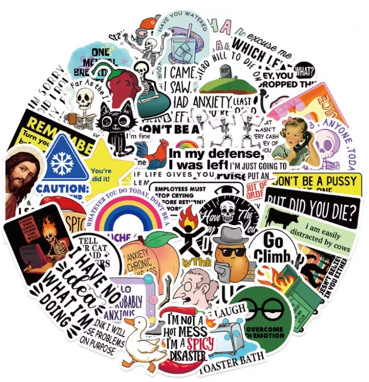 Naklejki winylowe Wlepy Memy Humorystyczne 50 szt STICKERBOMB