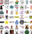 Naklejki winylowe Wlepy Memy Humorystyczne 50 szt STICKERBOMB