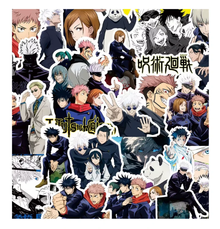 Naklejki Wlepy Jujutsu Kaisen Gojo Geto Itadori 80 szt STICKERBOM