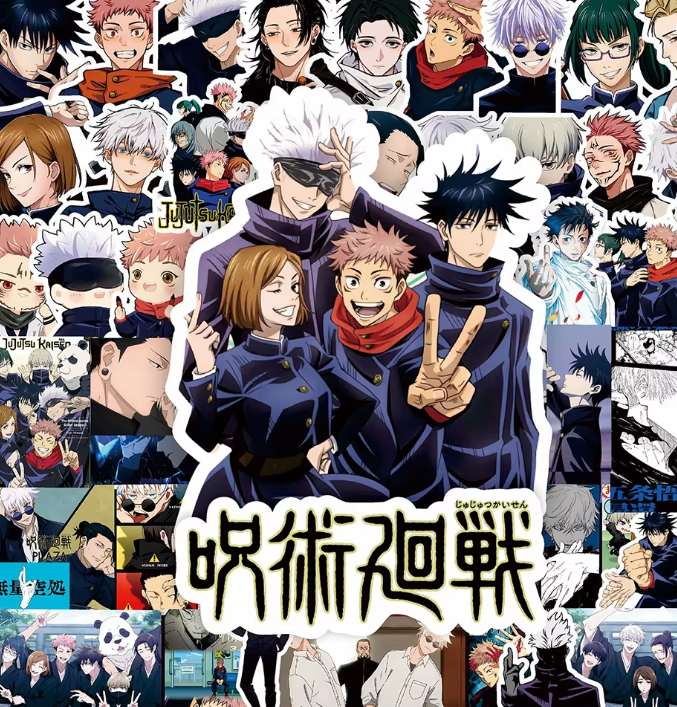 Naklejki Wlepy Jujutsu Kaisen Gojo Geto Itadori 80 szt STICKERBOM