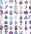 Naklejki winylowe Wlepy Magiczne Fioletowe Kryształy 50szt STICKERBOMB