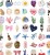 Naklejki winylowe Wlepy Malowane Akwarele Farby BuJo 50szt STICKERBOMB