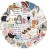 Naklejki winylowe Wlepy Jane Austen Książki Powieści 50szt STICKERBOMB