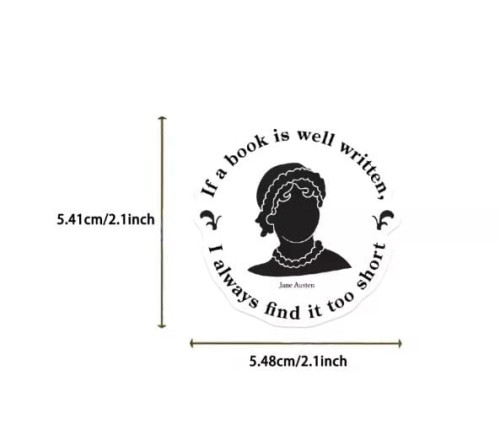 Naklejki winylowe Wlepy Jane Austen Książki Powieści 50szt STICKERBOMB