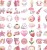 Naklejki winylowe Wlepy Różowe Cute Girly Aesthetic 50 szt STICKERBOMB