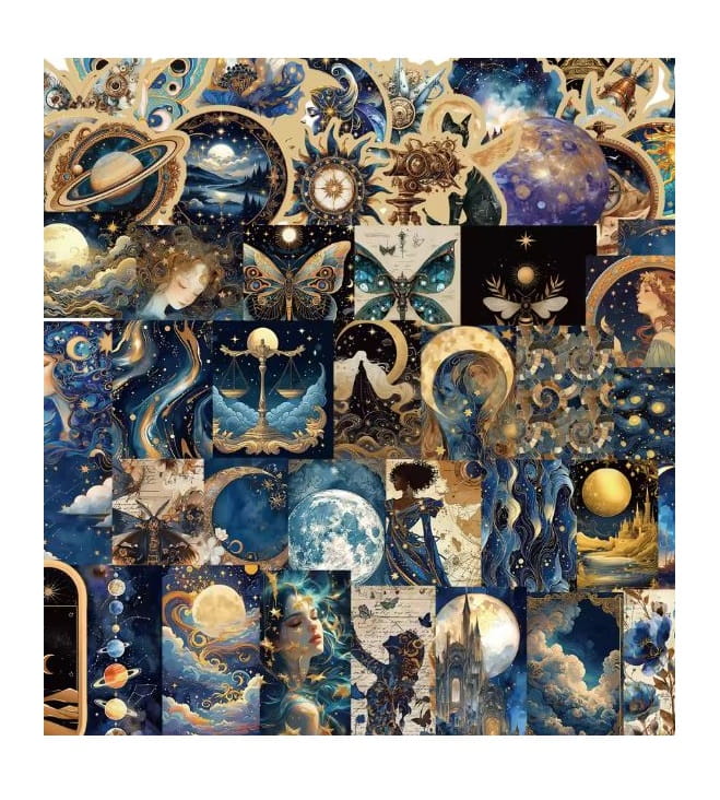 Naklejki winylowe Wlepy Mistyczne Astronomia Kosmos 50 szt STICKERBOMB