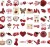 Naklejki winylowe Wlepy Wiśniowe Czerwone Girly 50 szt STICKERBOMB