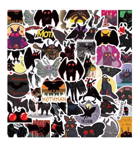 Naklejki winylowe Wlepy Kreskówkowe Ćmy Mothman 50 szt STICKERBOMB