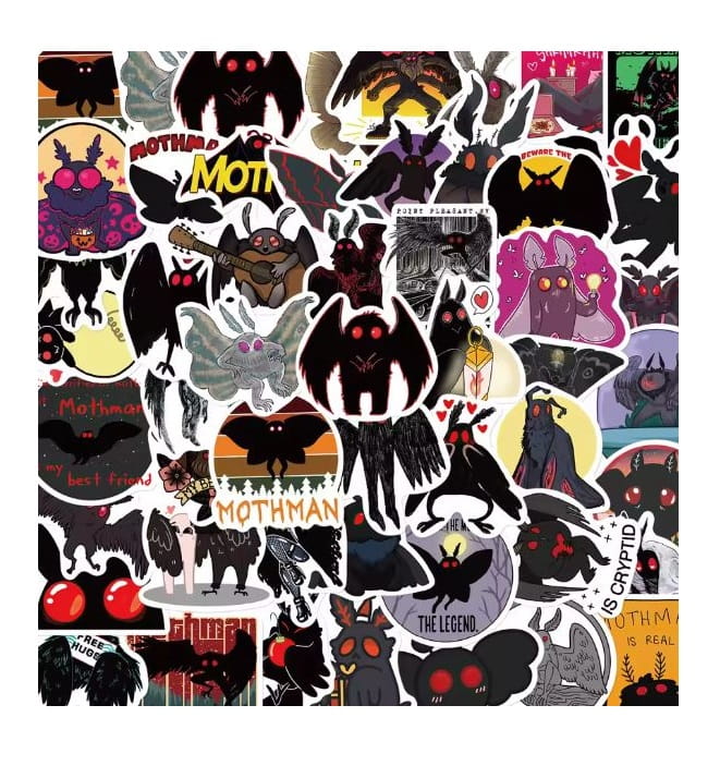 Naklejki winylowe Wlepy Kreskówkowe Ćmy Mothman 50 szt STICKERBOMB