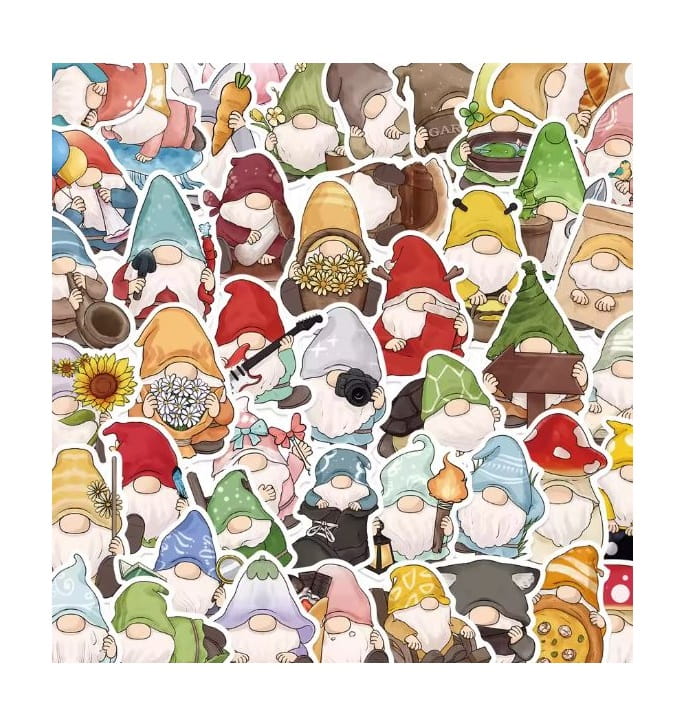 Naklejki winylowe Wlepy Krasnale Gnomy Dwarfs 50 szt STICKERBOMB