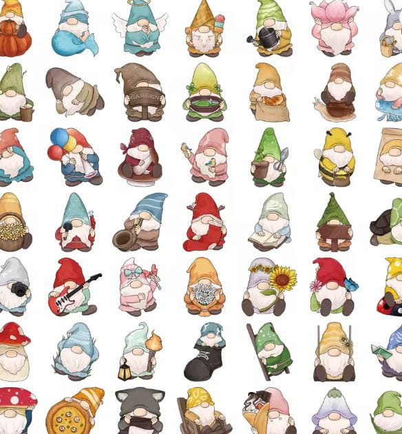 Naklejki winylowe Wlepy Krasnale Gnomy Dwarfs 50 szt STICKERBOMB
