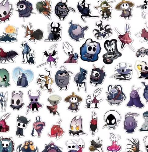 Naklejki winylowe Wlepy Hollow Knight Hornet 50 szt STICKERBOMB
