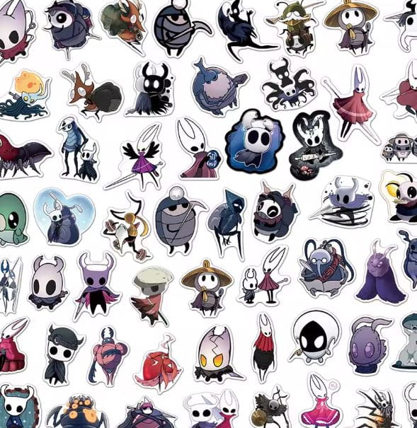 Naklejki winylowe Wlepy Hollow Knight Hornet 50 szt STICKERBOMB