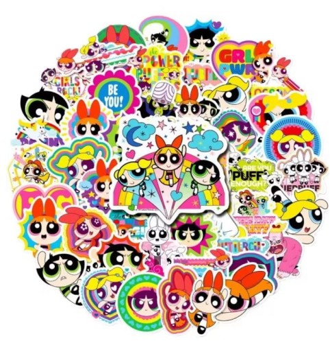 Naklejki winylowe Wlepy Atomówki Bójka MojoJojo MIX 50 szt STICKERBOMB