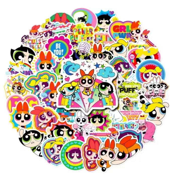 Naklejki winylowe Wlepy Atomówki Bójka MojoJojo MIX 50 szt STICKERBOMB